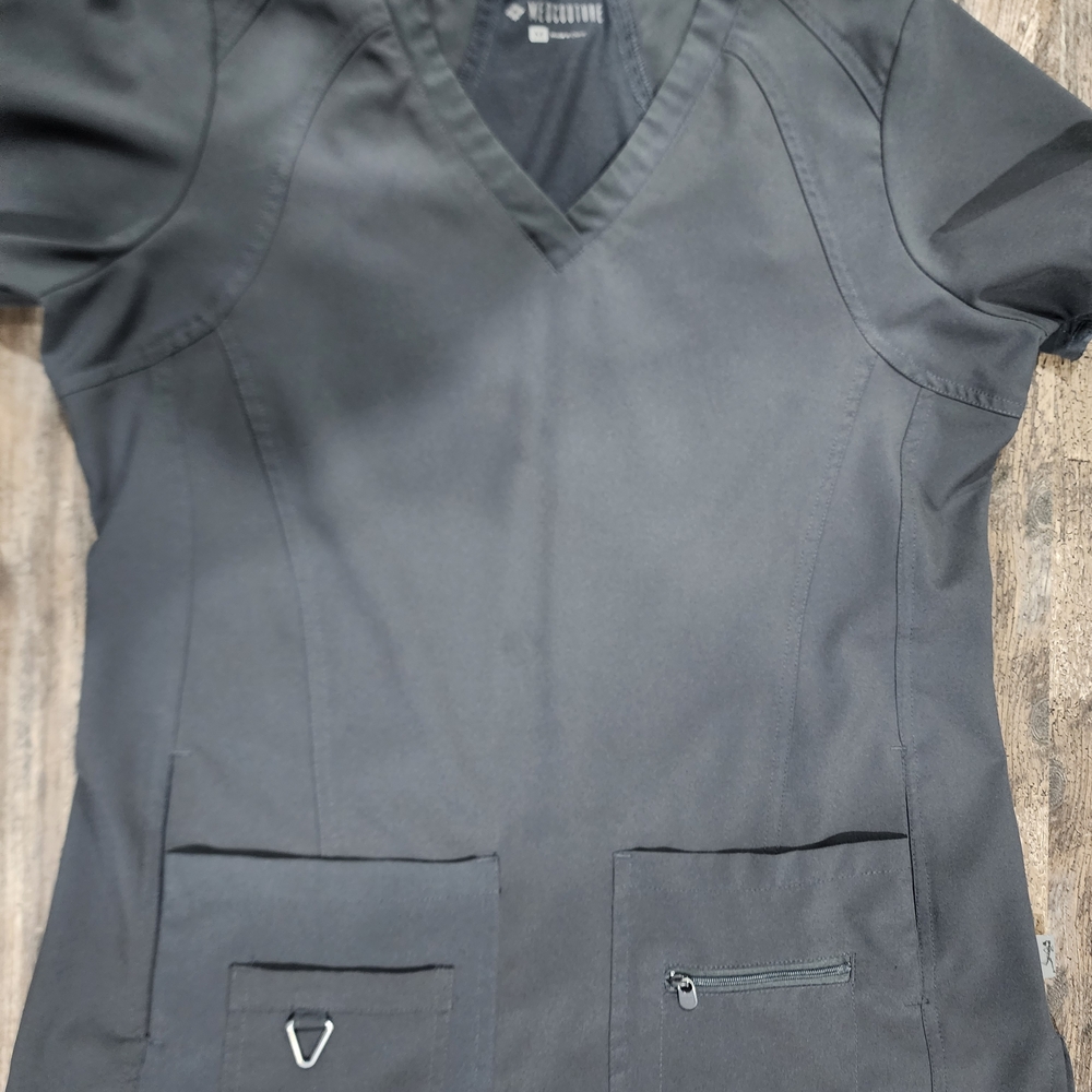Med Couture Charcoal V-Neck Scrub Top